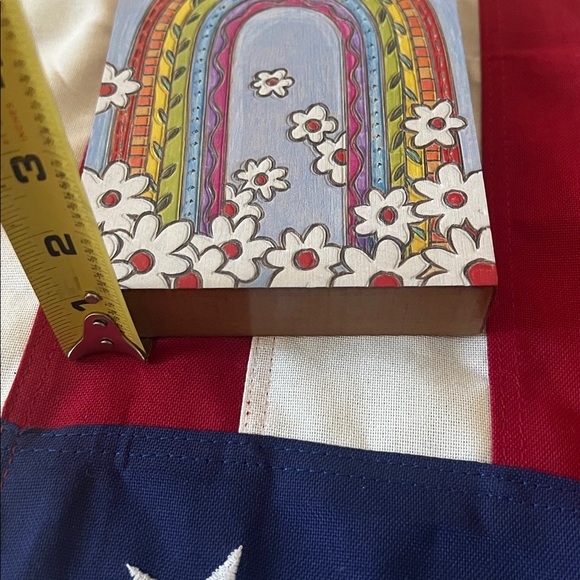 Rainbow and daisy wood wall block - Picture 6 of 10